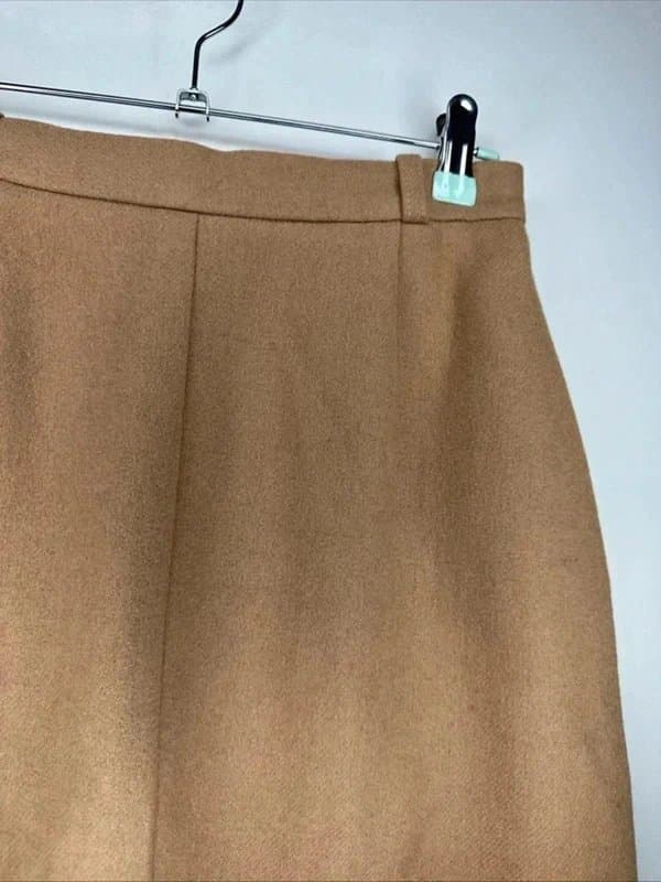 Alexon alexon sportset skirt Size 12 Brown Beige Wool Camel Blend Pencil Straight Vtg