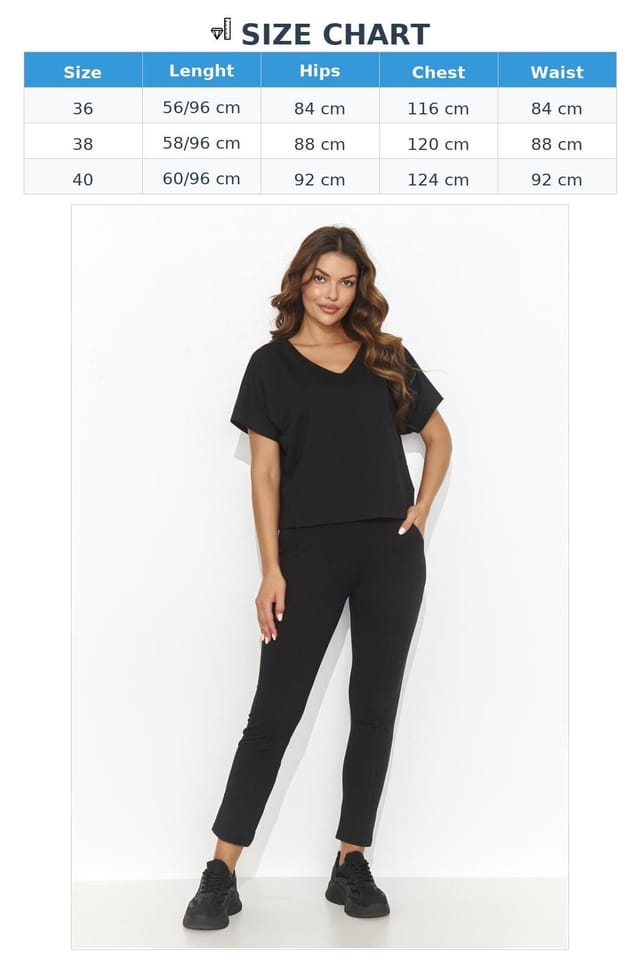 Love Lace Love Lace Women's Elegant Knitted Oversize Shirt & Long Pants Set in Black - 3