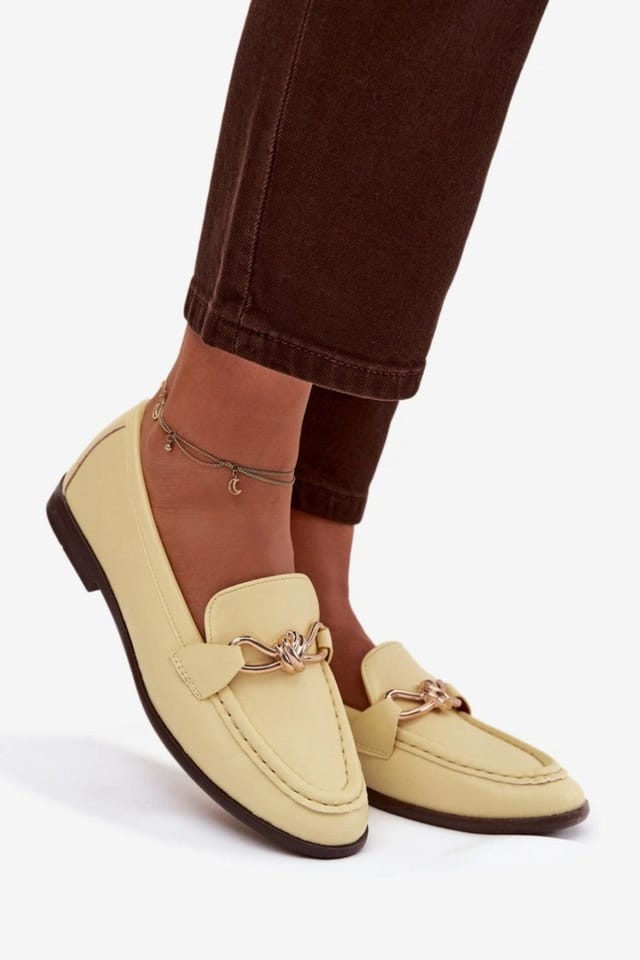Love Lace Love Lace Women's Classic Gold Detail Loafers in for Everyday in Yellow - 2
