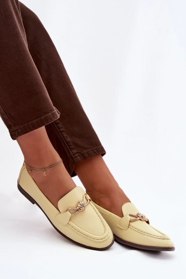 Love Lace Love Lace Women's Classic Gold Detail Loafers in for Everyday in Yellow - 3