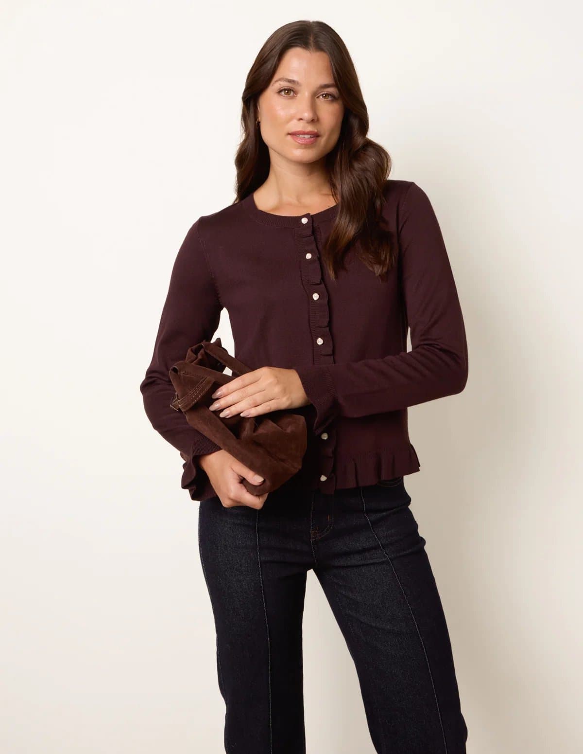 Blue Vanilla Ruffle Detail Cardigan