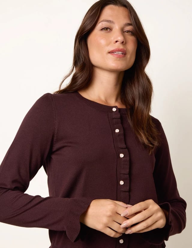 Blue Vanilla Ruffle Detail Cardigan - 3