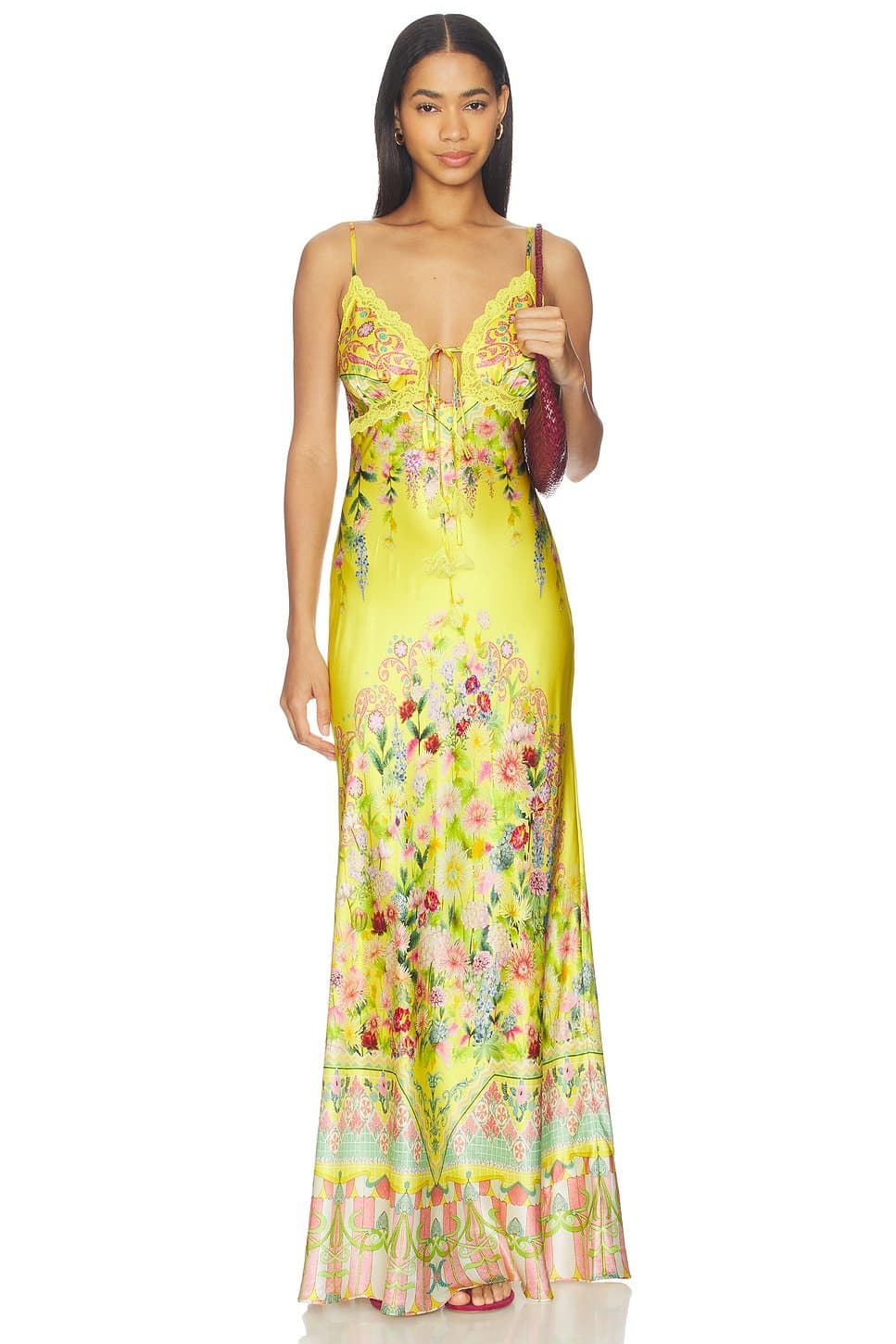 revolve Bias Slip Dress With Lace Edge Detail