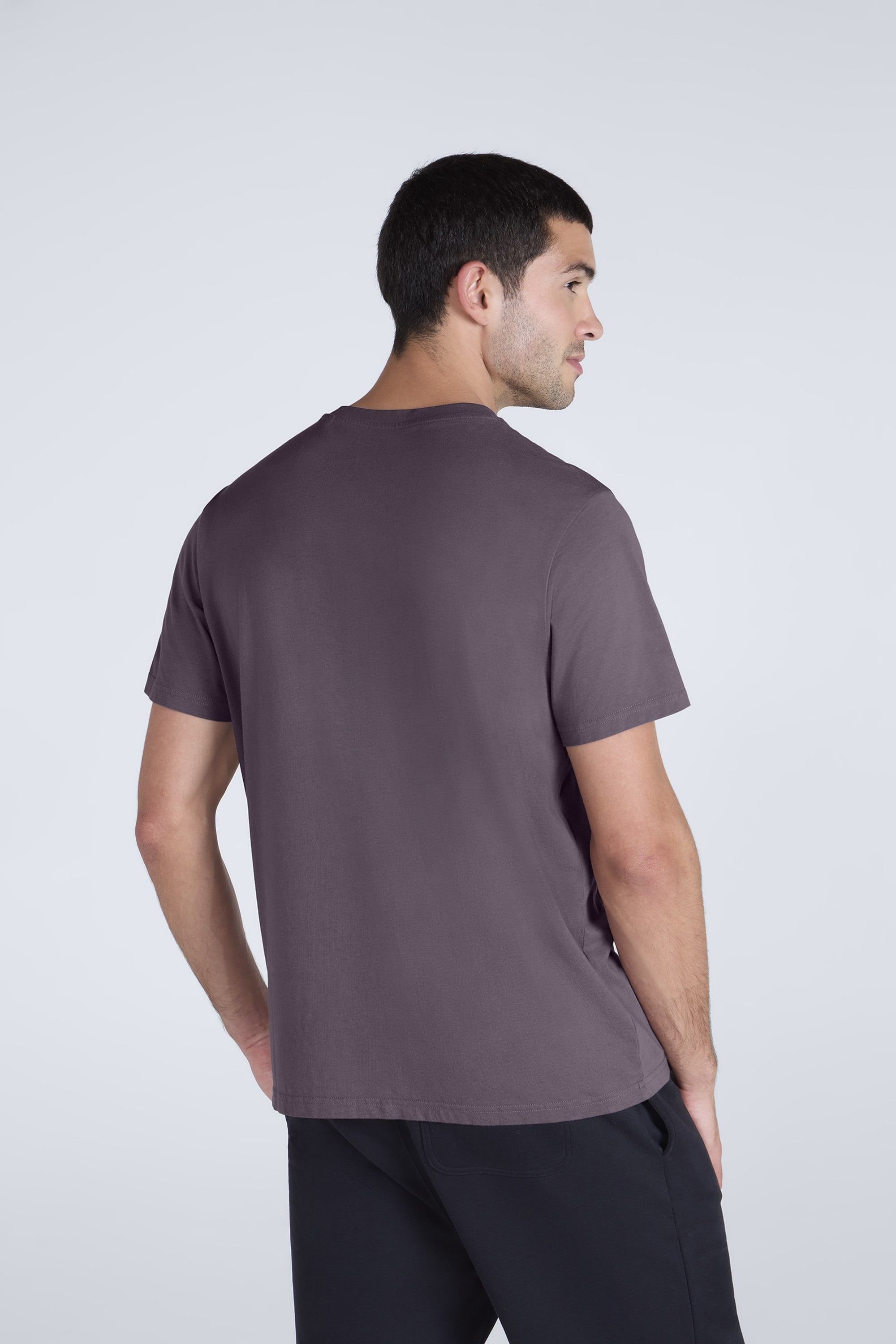 Animal Animal Men's 'Icon' Logo Print Lightweight Cotton Relaxed Fit Casual T-Shirt in Grape - 3