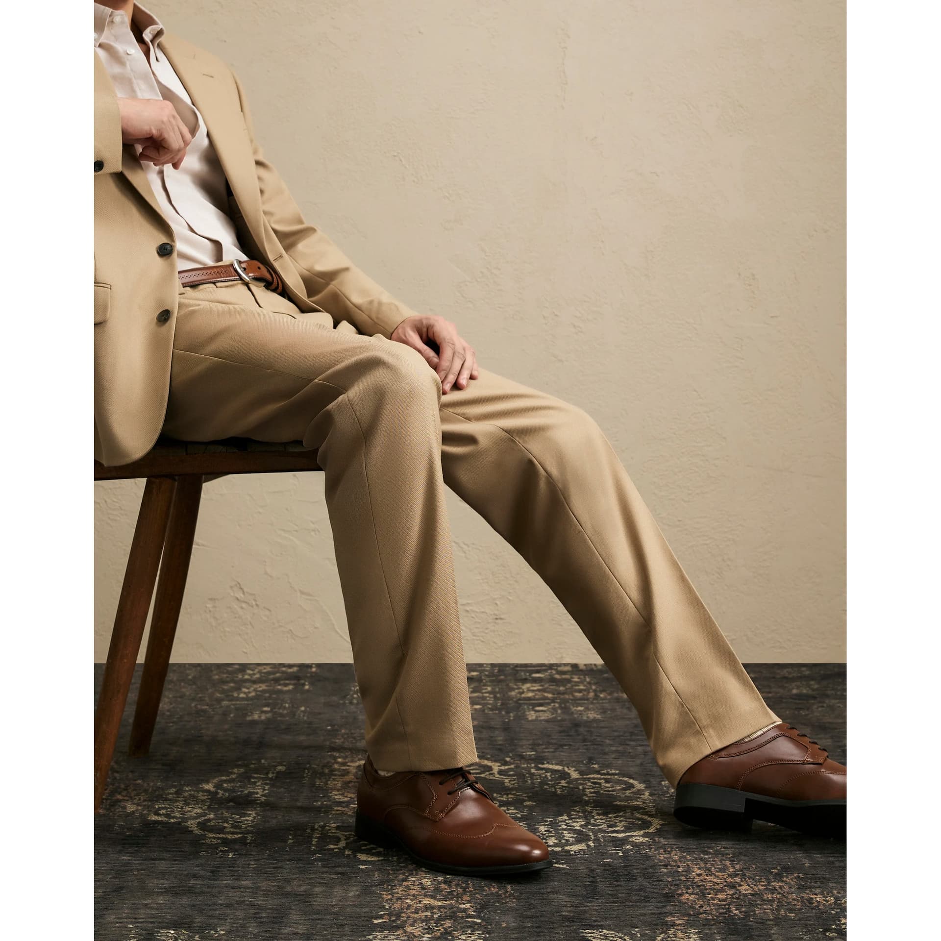 River Island Mens River Island Brown Faux Leather Brogue Shoes