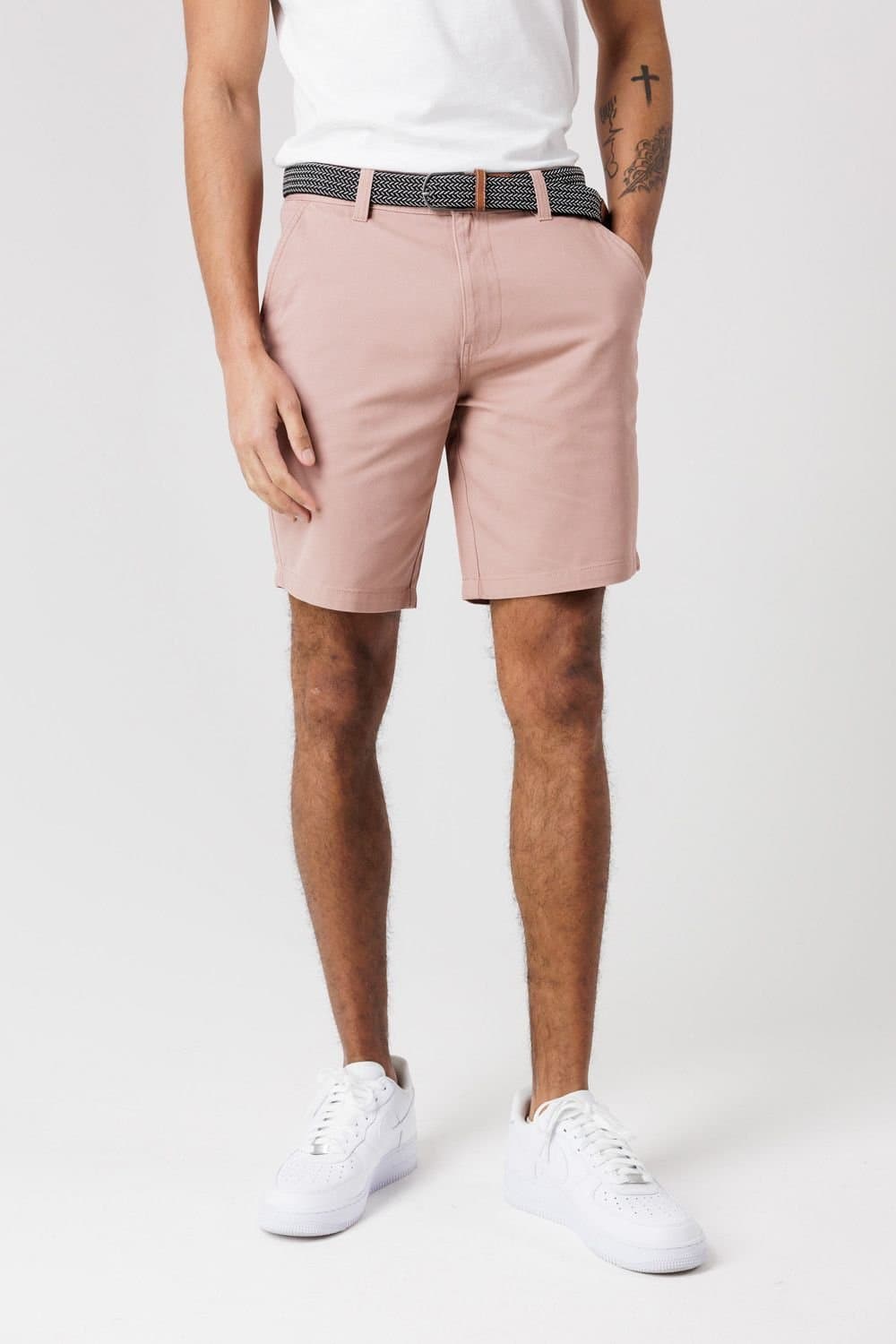 Tokyo Laundry Tokyo Laundry Men's Cotton Twill Peached Shorts in Pink