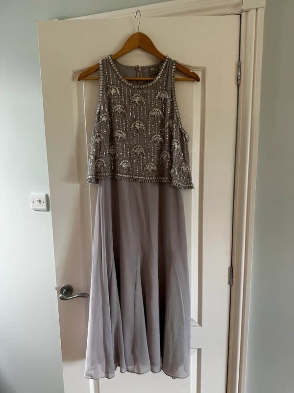 ASOS ASOS Embellished Lilac Midi Dress UK 14 Wedding Guest Occasion Dress