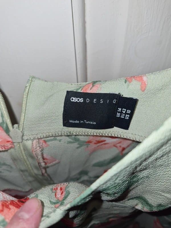 ASOS Wedding guest dress green floral