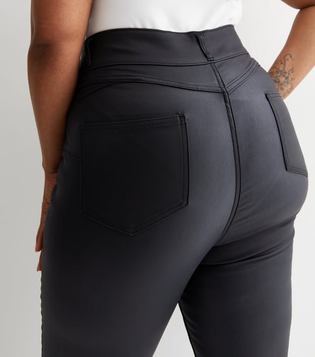 New Look Women's Plus Size Black Coated Lift & Shape High Waist Yazmin Skinny Jeans Curves New Look - 2