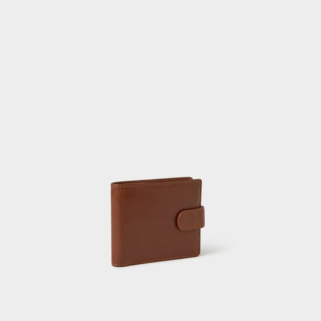 OSPREY LONDON OSPREY LONDON Men's The O Deboss East West Leather Popper Coin Wallet in Tan - 3