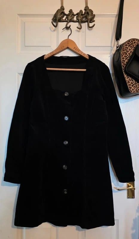 Monki Monki Black Corduroy Mini Dress