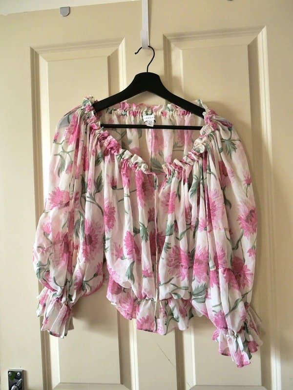 Topshop Pink floral top - Topshop, size 12