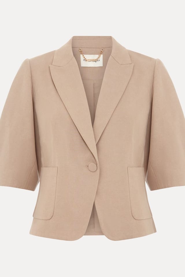 Phase Eight Phase Eight Women's Blackwell Short Sleeve Tailored Jacket in Light Beige - 2