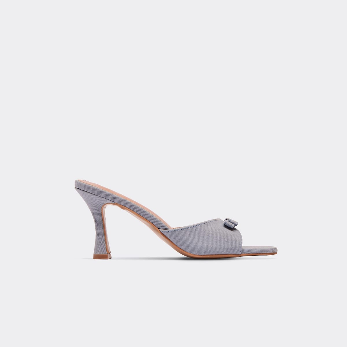 EGO Wrap Bow Detail Peep Toe Heeled Mule In Blue Denim, Women's Size UK 3 - 1