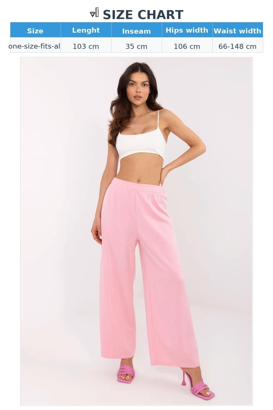 Love Lace Love Lace Women's High Waist Wide Leg Sweatpants Tracksuit Style 210946 in Pink - 4