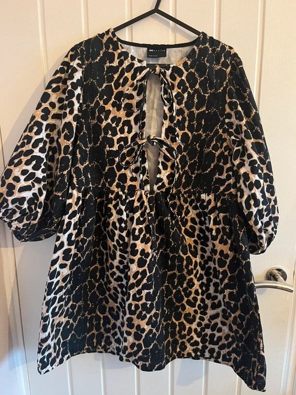 ASOS Leopard Print Puff-Sleeve Top