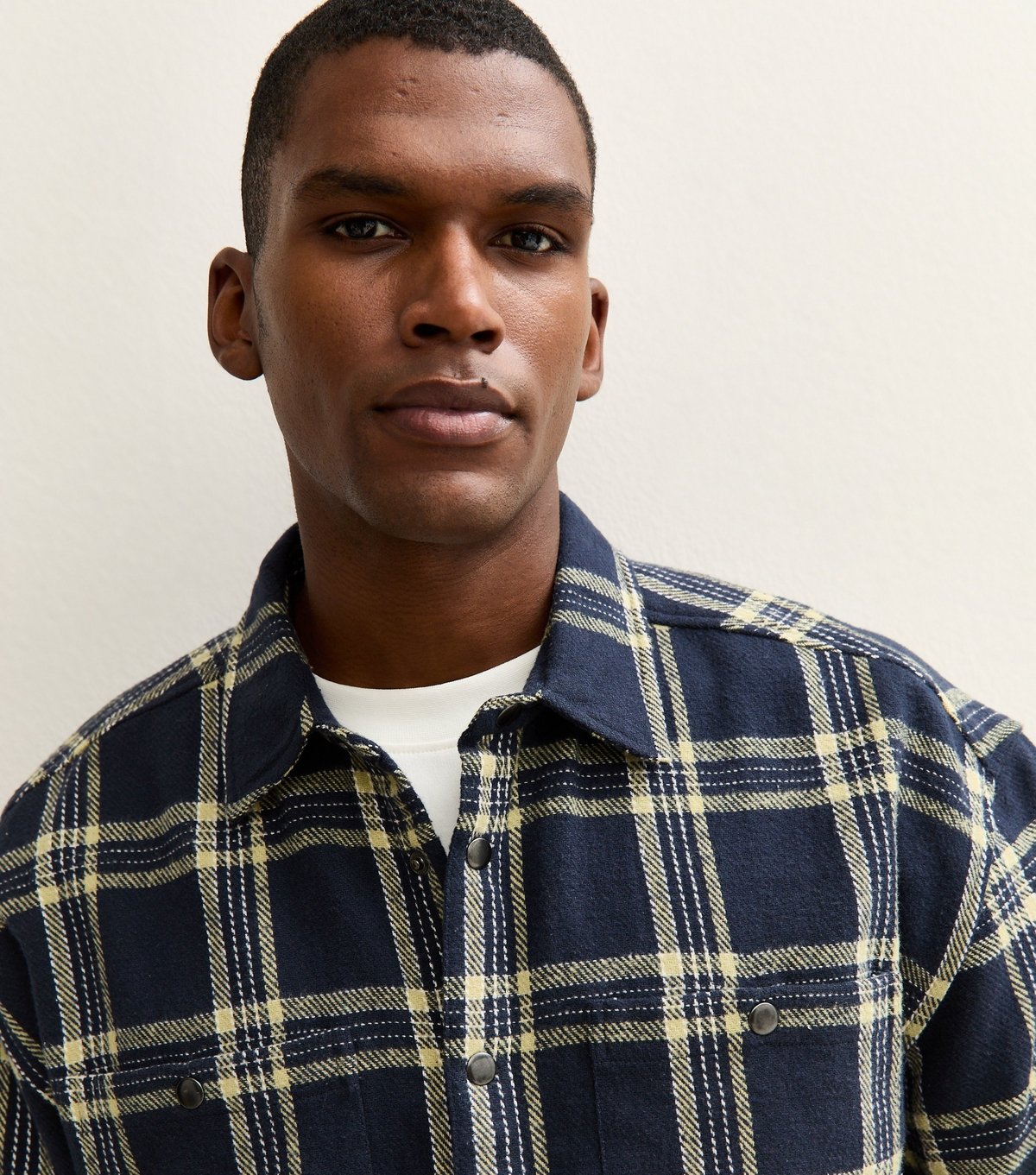 New Look Men's Blue Oversized Checked Long Sleeve Overshirt New Look - 2