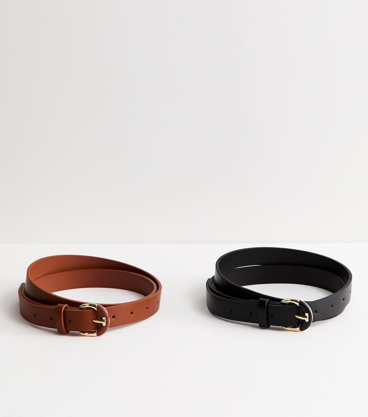 New Look New Look Black and Tan Faux Leather Belts