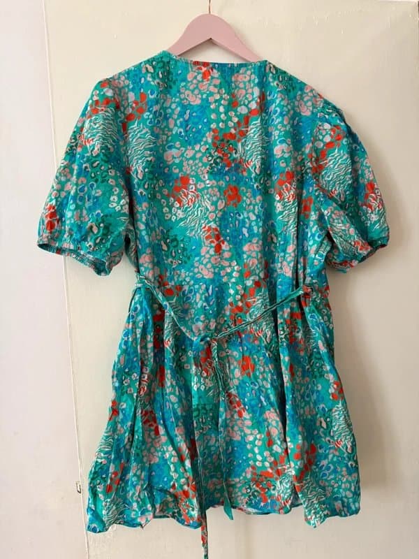 Never Fully Dressed Never fully dressed  wrap dress top leopard multicolour size 24