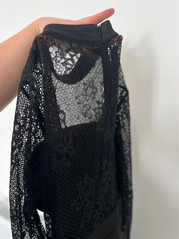 ASOS Design Lace evening dress midi length black - 1