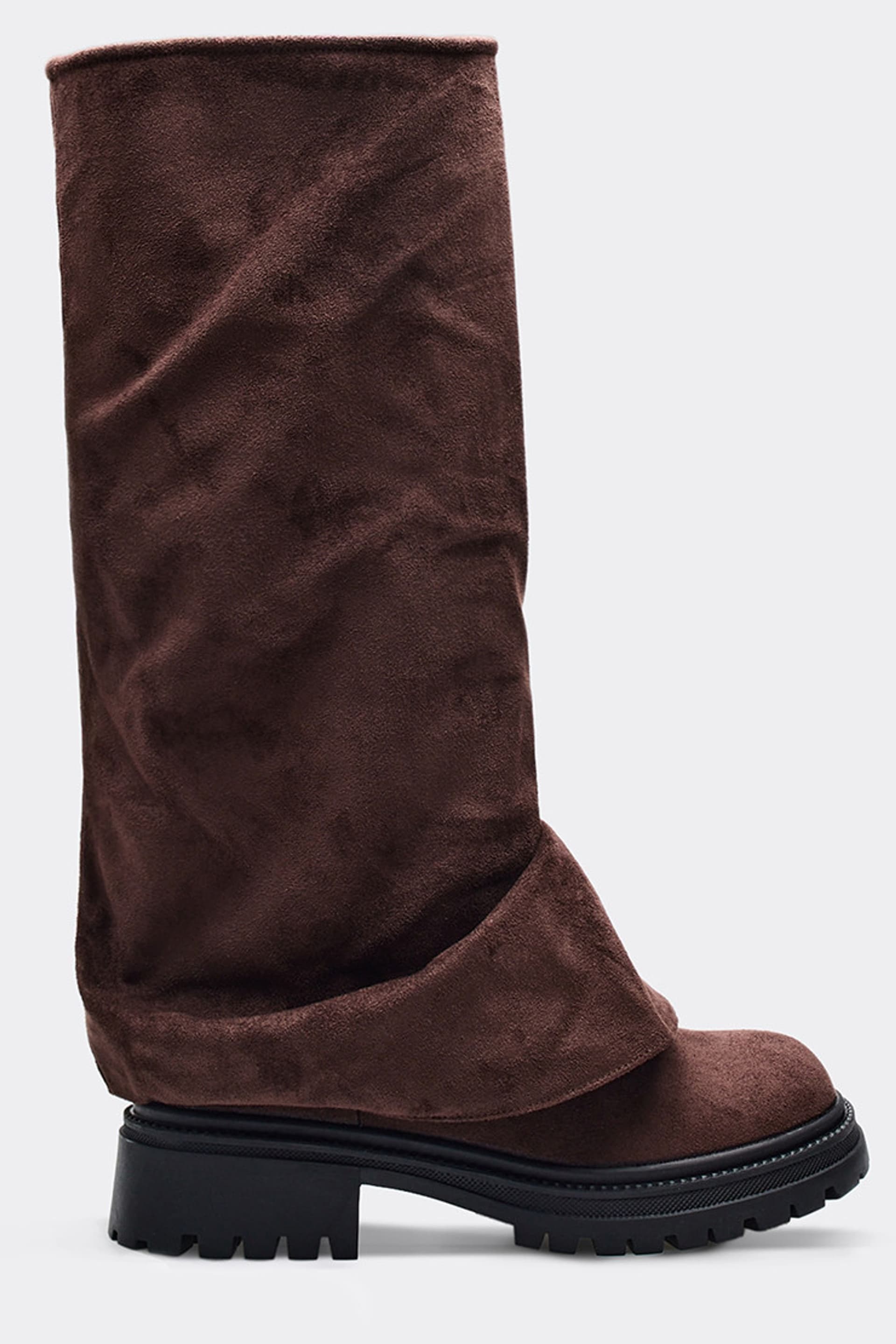 EGO EGO Brown Faux Suede Biker Boots