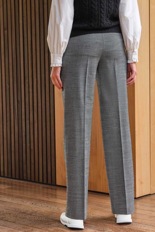 Pure Collection Pure Collection Women's Wool Blend High Waist Trouser in Grey - 2