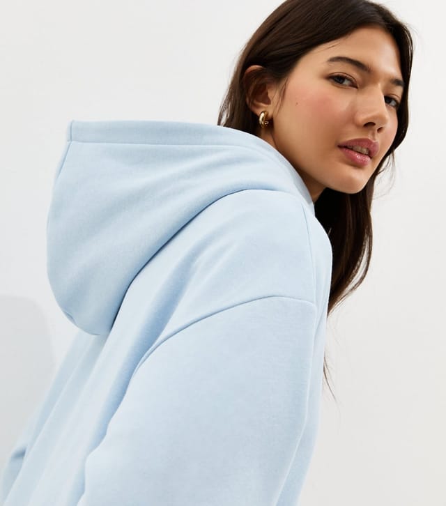 New Look Women's Light Blue Jersey Pullover Hoodie New Look - 2