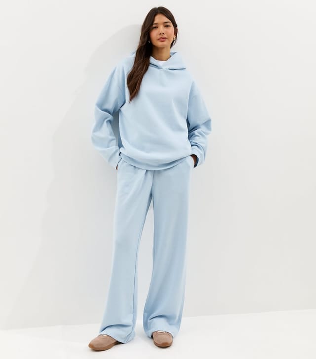 New Look Women's Light Blue Jersey Pullover Hoodie New Look - 3