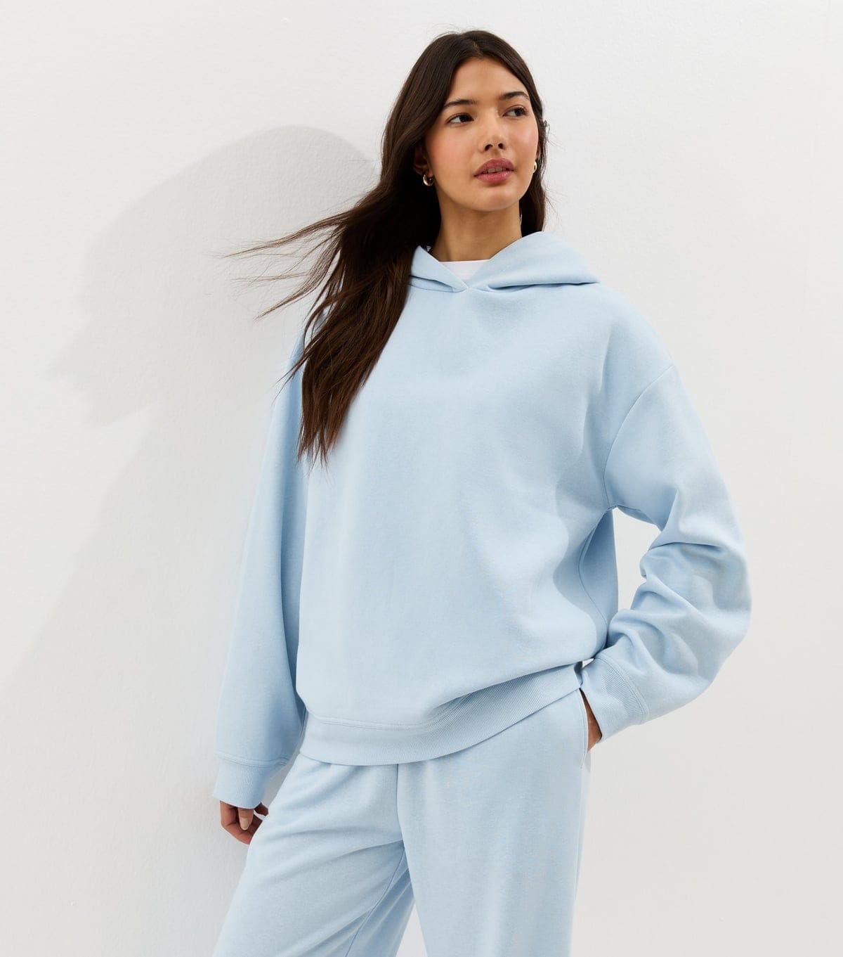 New Look Women's Light Blue Jersey Pullover Hoodie New Look - 4