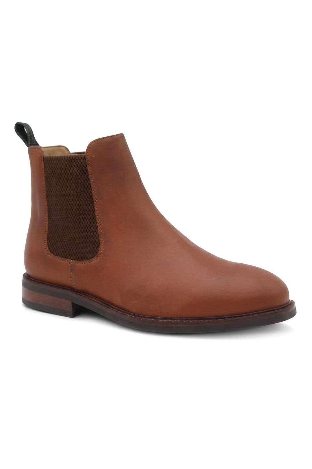 Jones Bootmaker Jones Bootmaker Men's Debden Wide Fit Leather Chelsea Boots in Tan