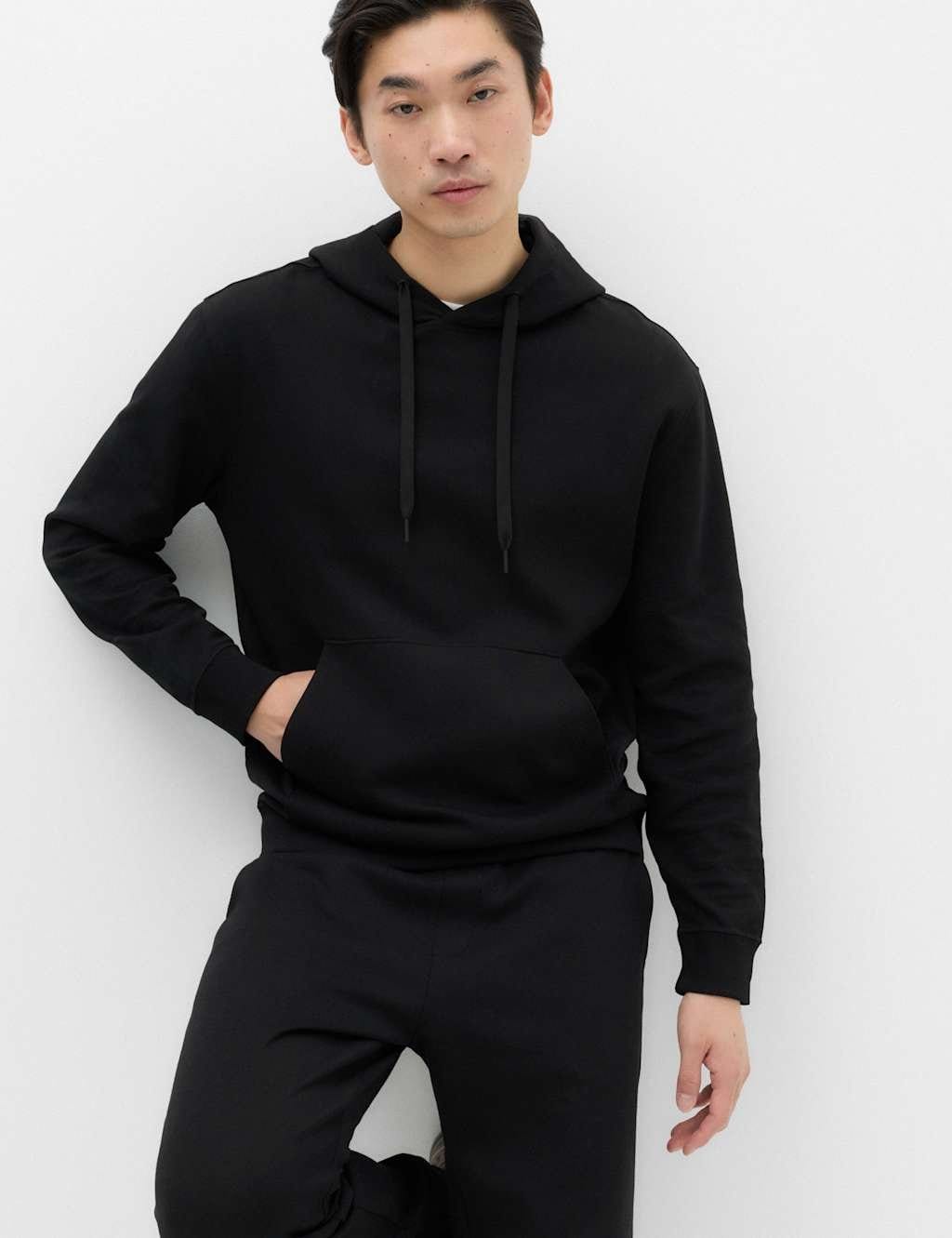Marks & Spencer M&S Ultimate Cotton Rich Hoodie Black - 1