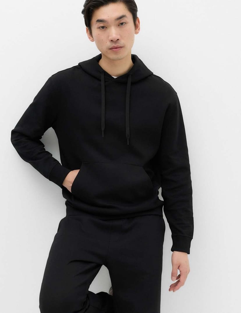 Marks & Spencer M&S Ultimate Cotton Rich Hoodie Black - 1