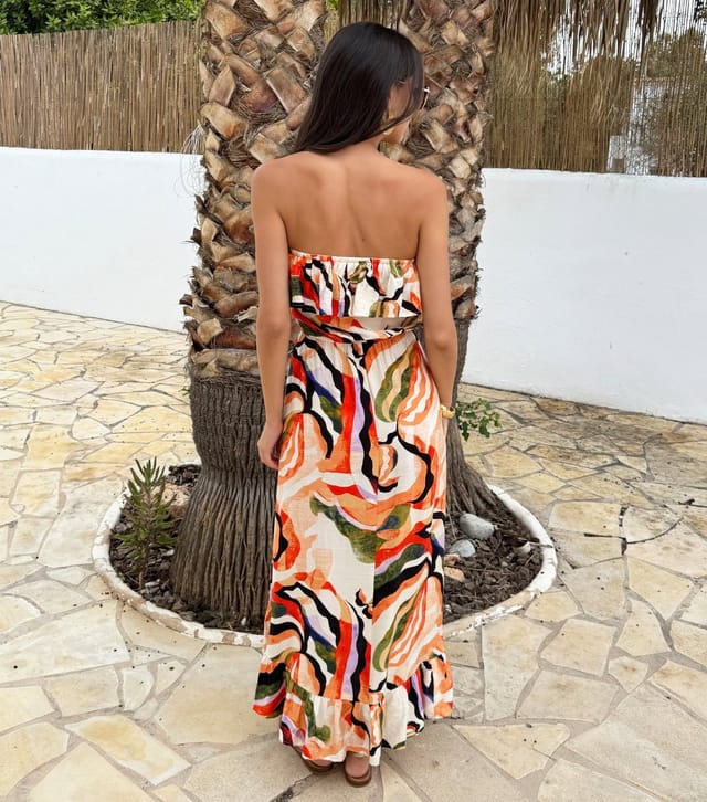 AX Paris Women's Multicolour Bandeau Frill Midi Dress AX Paris New Look - 3