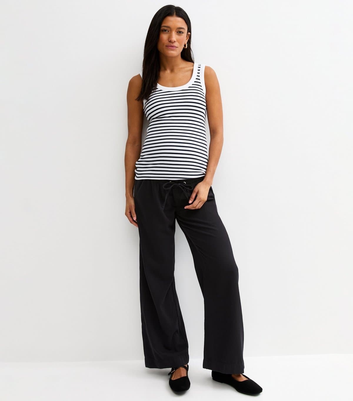 New Look New Look Black Maternity Wide Leg Trousers