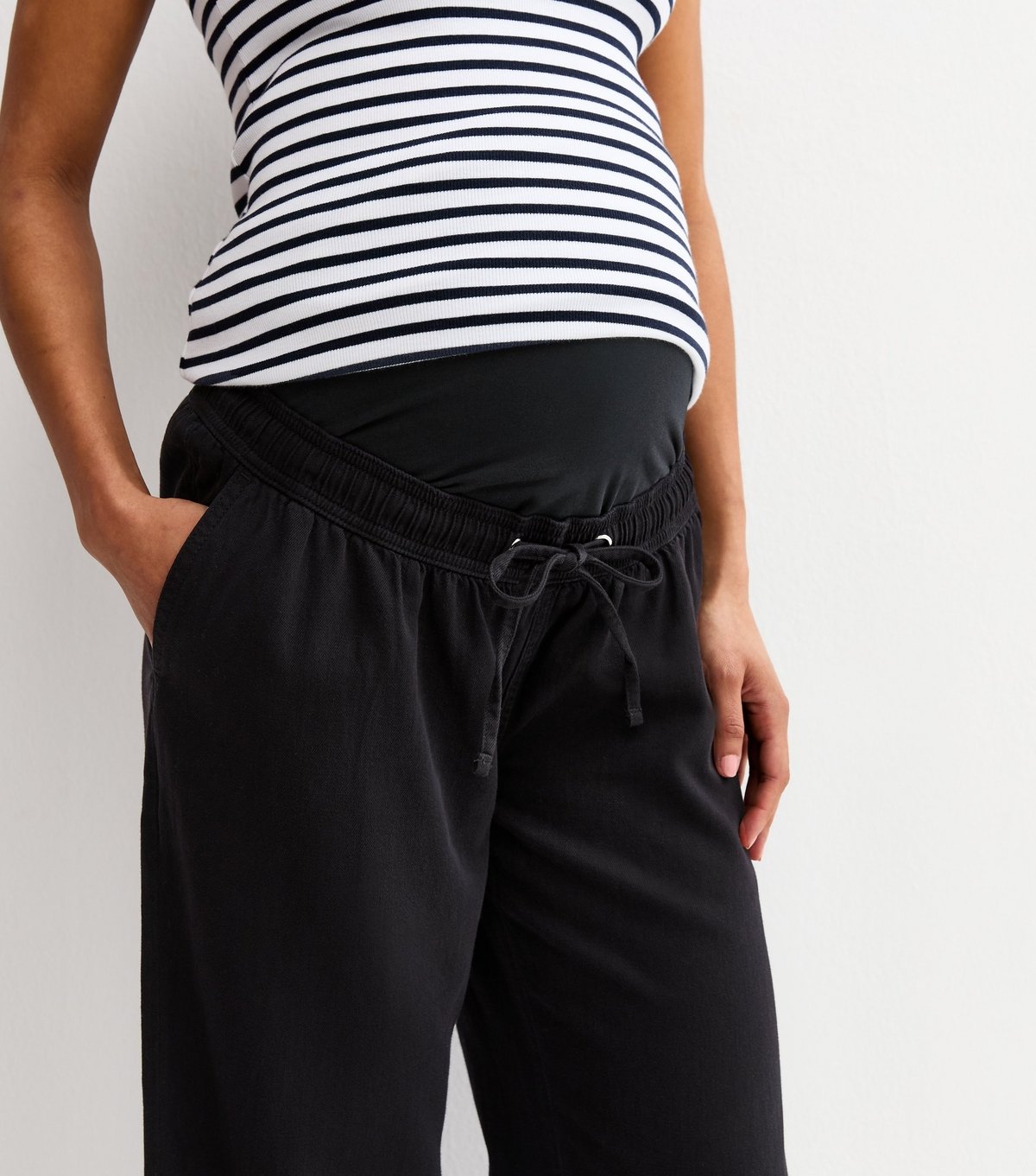 New Look Women's Maternity Black Over Bump Wide Leg Trousers New Look - 2