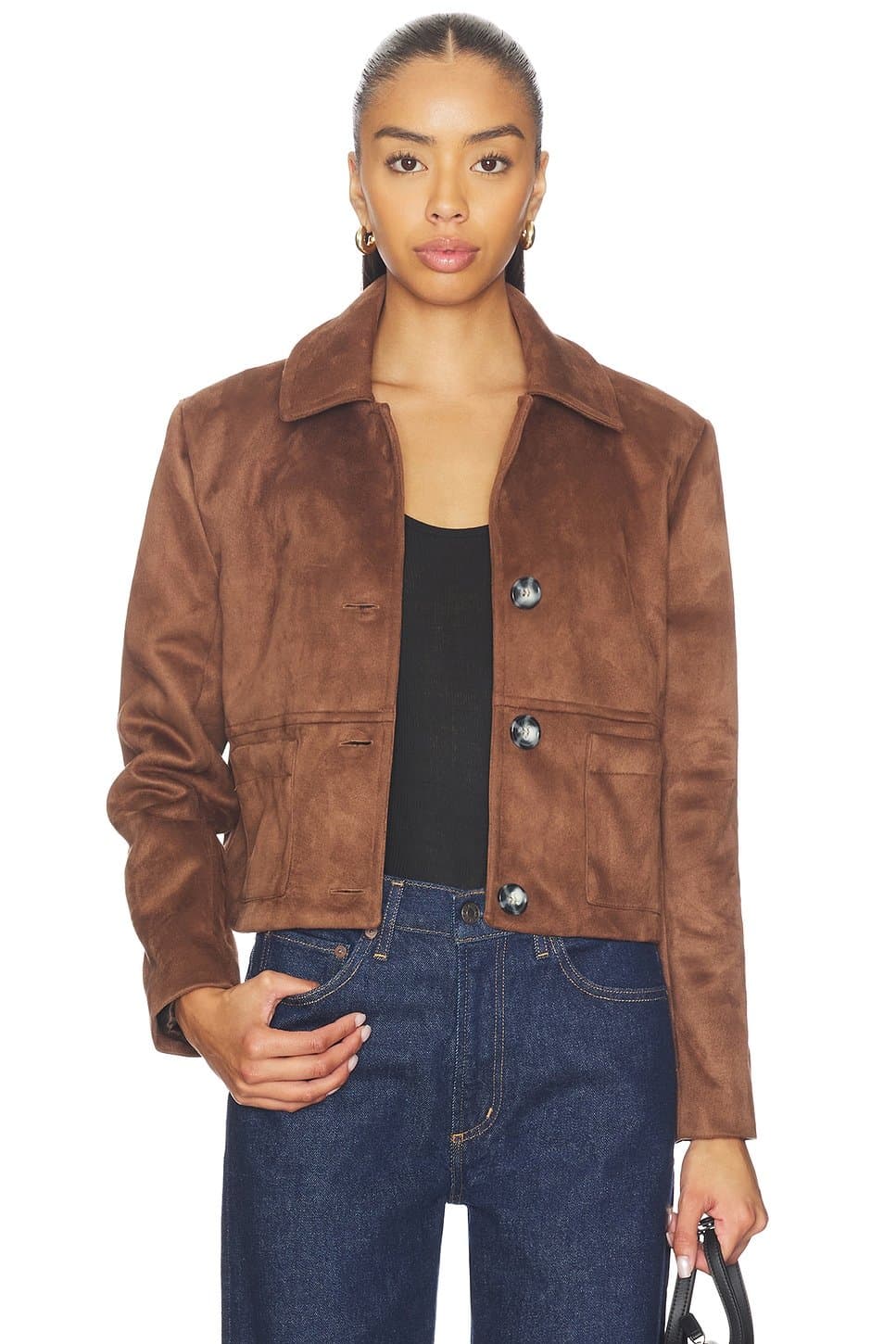 revolve Cropped Faux Leather Jacket