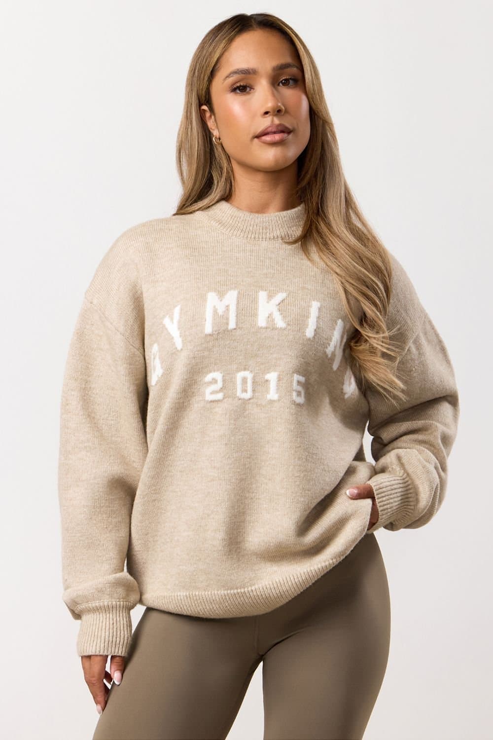 Gym King GYM KING Women's Restore Knit Crew Beige