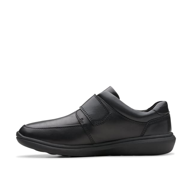 Clarks Clarks Men's Watchet Strap Black Leather Slip Ons - 2