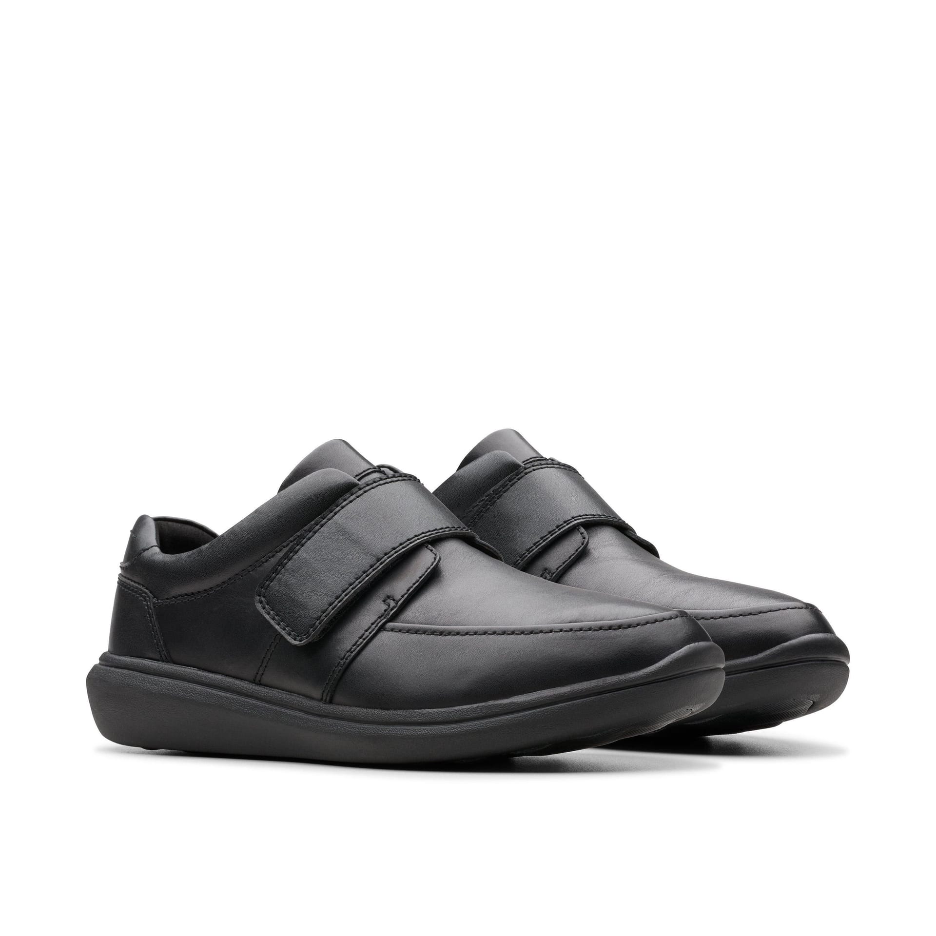 Clarks Clarks Men's Watchet Strap Black Leather Slip Ons - 4
