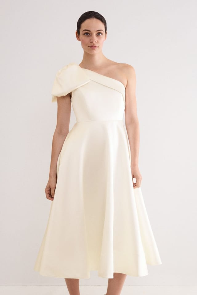 Phase Eight Phase Eight Women's Josephine Bow Midi Dress in Warm White - 3