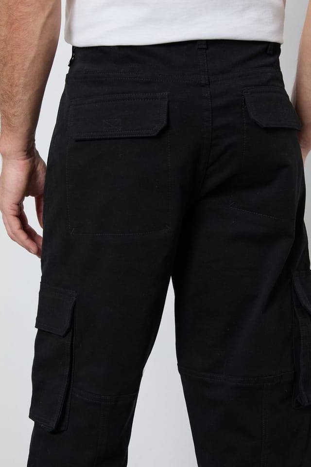 Maine Maine Men's Black 3/4 Cotton Cargo Shorts - 2