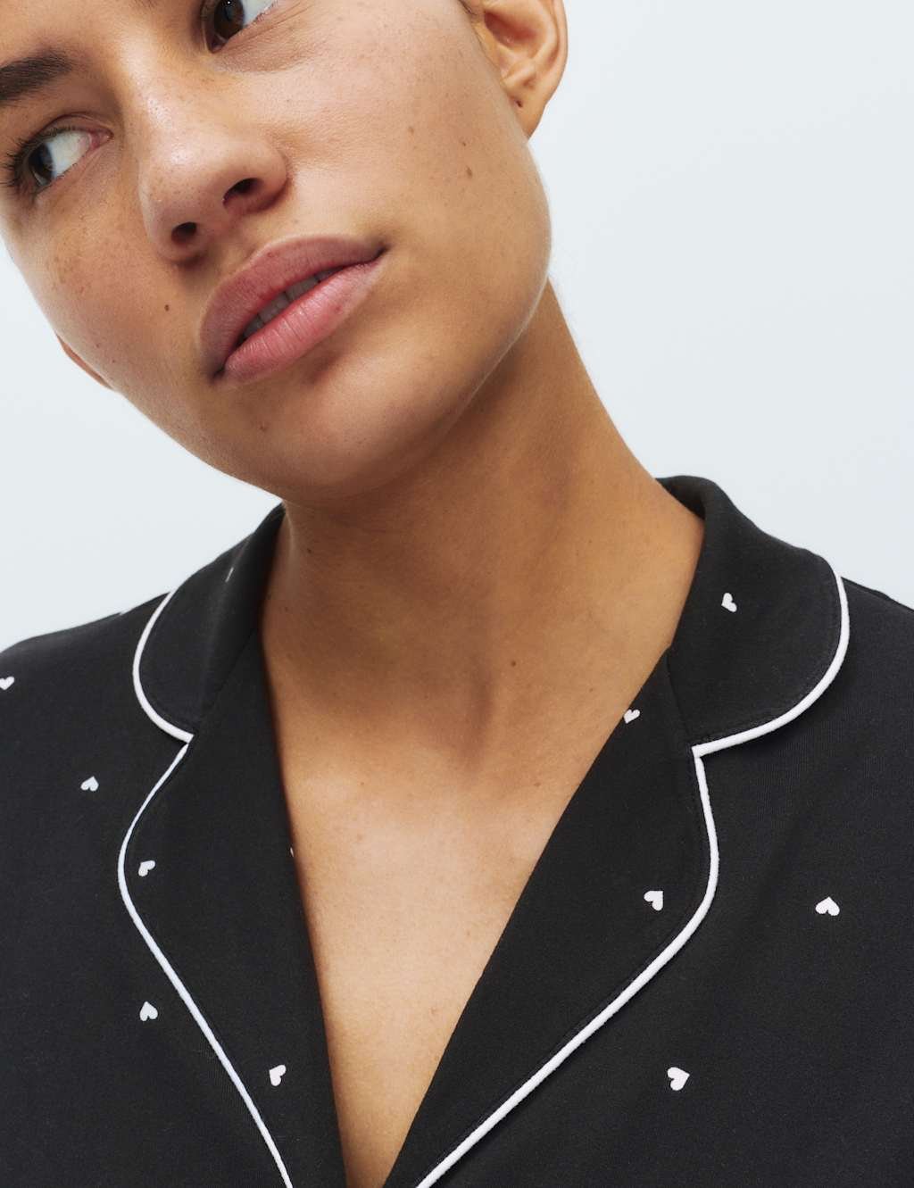 Marks & Spencer M&S Soft Touch Printed Revere Pyjama Set Black Mix - 3