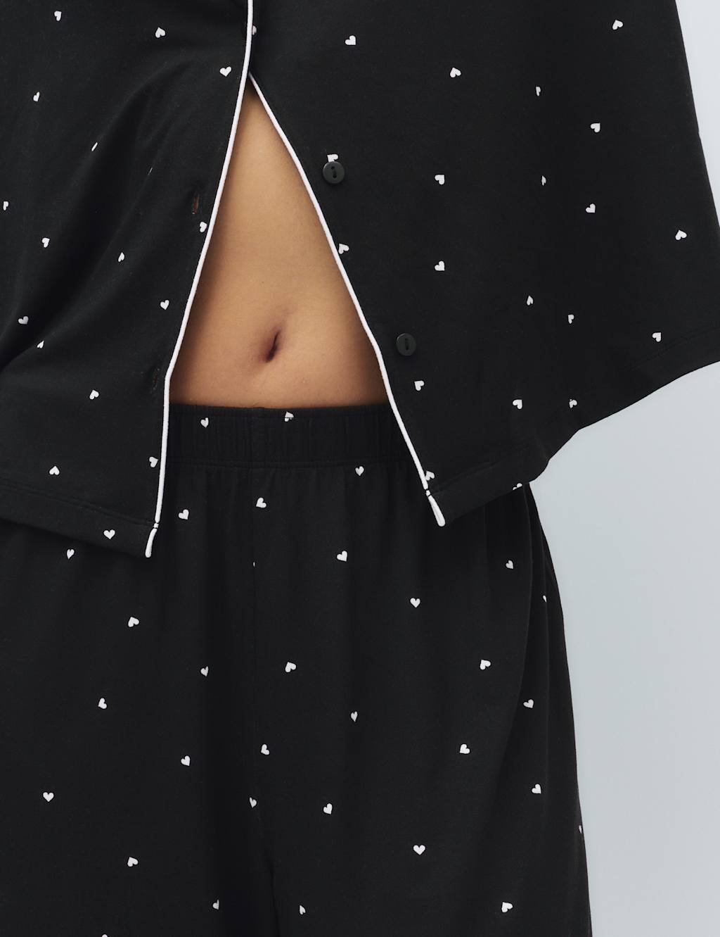 Marks & Spencer M&S Soft Touch Printed Revere Pyjama Set Black Mix - 4