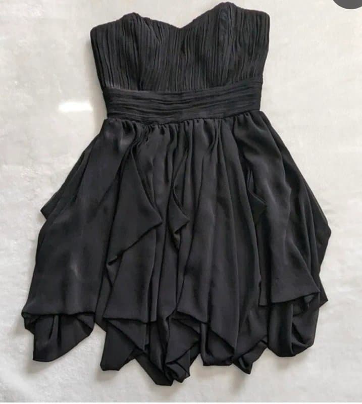 ASOS ASOS petite strapless Black Chiffon pleated fairy dress