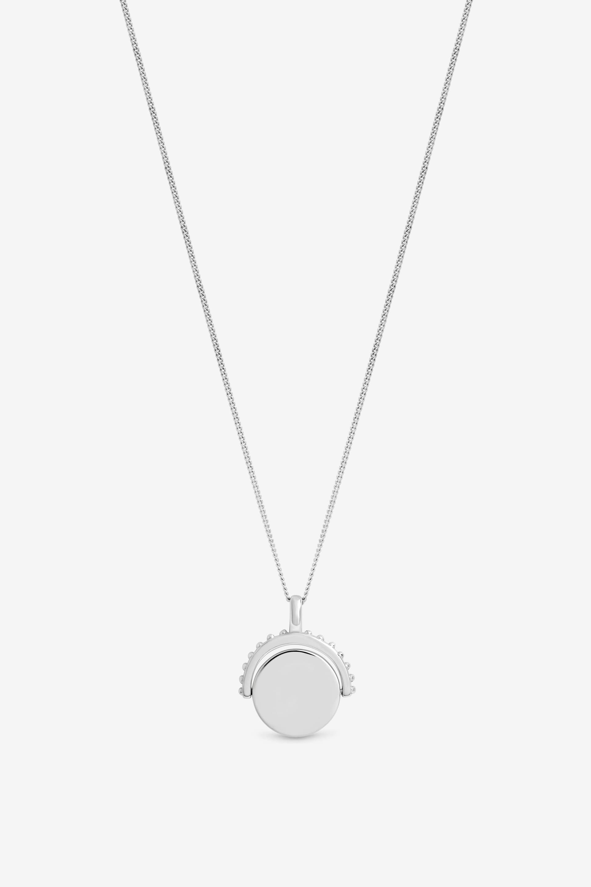 Jon Richard Jon Richard Women's Sterling Silver 925 Polished Beaded Edge Spinner Pendant