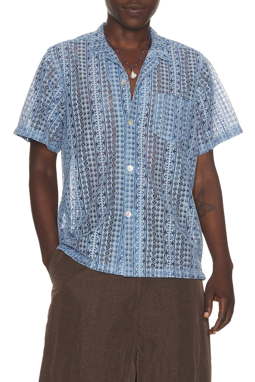 revolve Tide Gonzo Lace Camp Shirt - 1