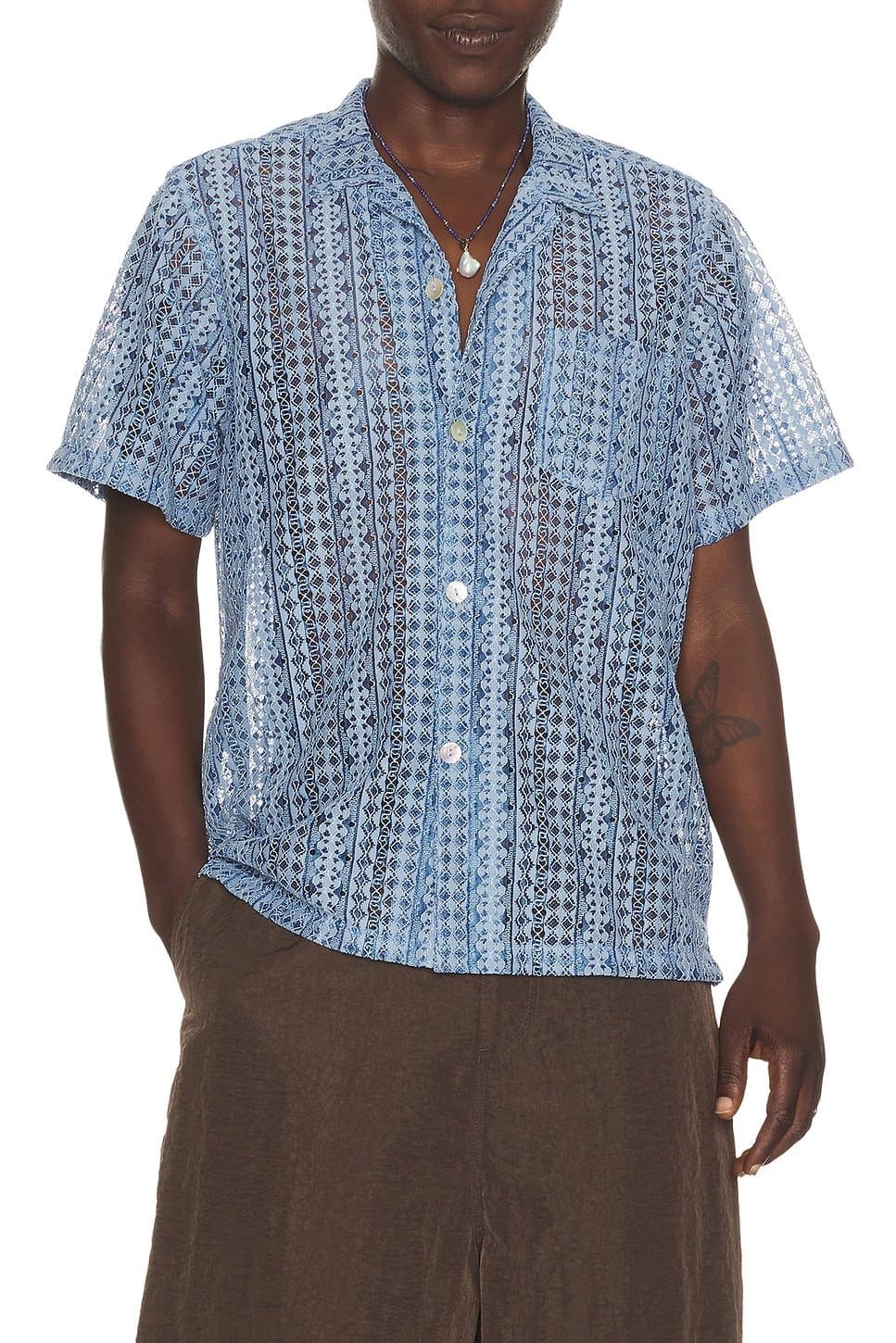 revolve Tide Gonzo Lace Camp Shirt