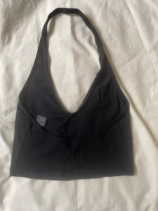 ASOS ASOS Black Cropped Halter neck Top
