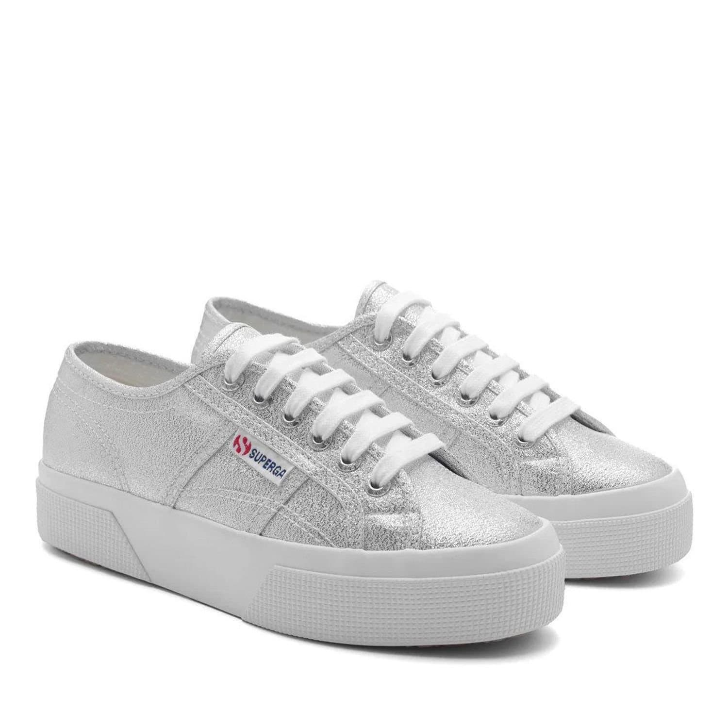 Superga Superga Women's 2740 Lame Platform Trainers in Silver