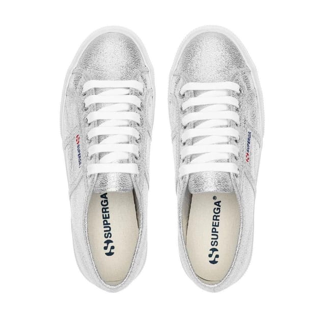 Superga Superga Women's 2740 Lame Platform Trainers in Silver - 3